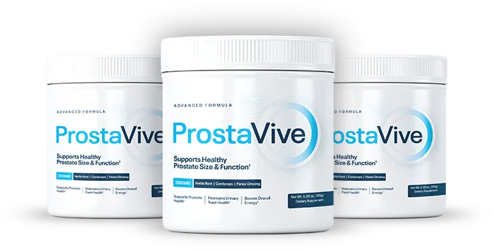 ProstaVive supplement powder jar and scoop